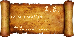 Pakot Bogáta névjegykártya
